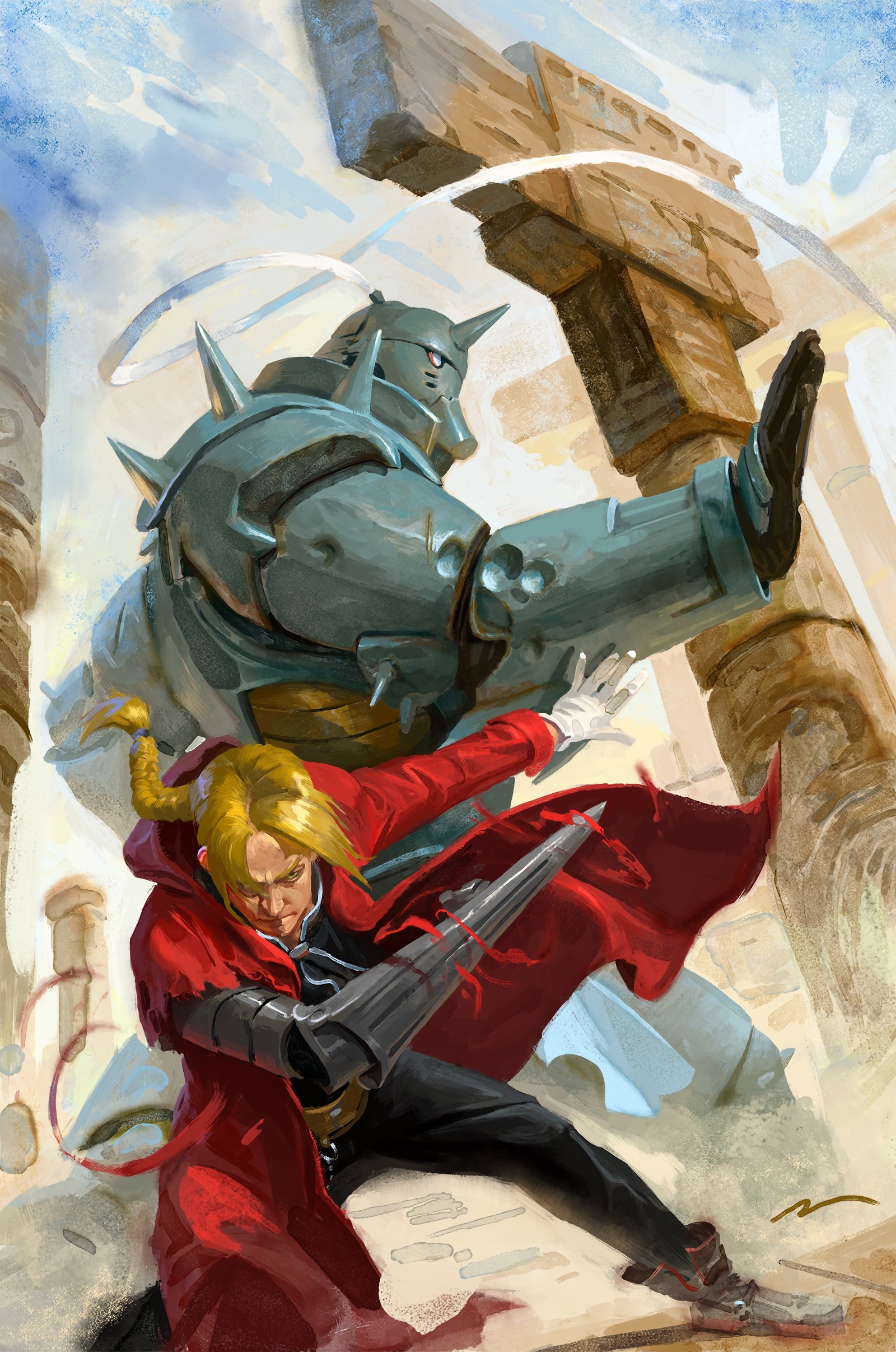 Fullmetal alchemist - Anime art, Anime, Fullmetal alchemist, Edward elric, Alphonse elric, Mauro Belfiore