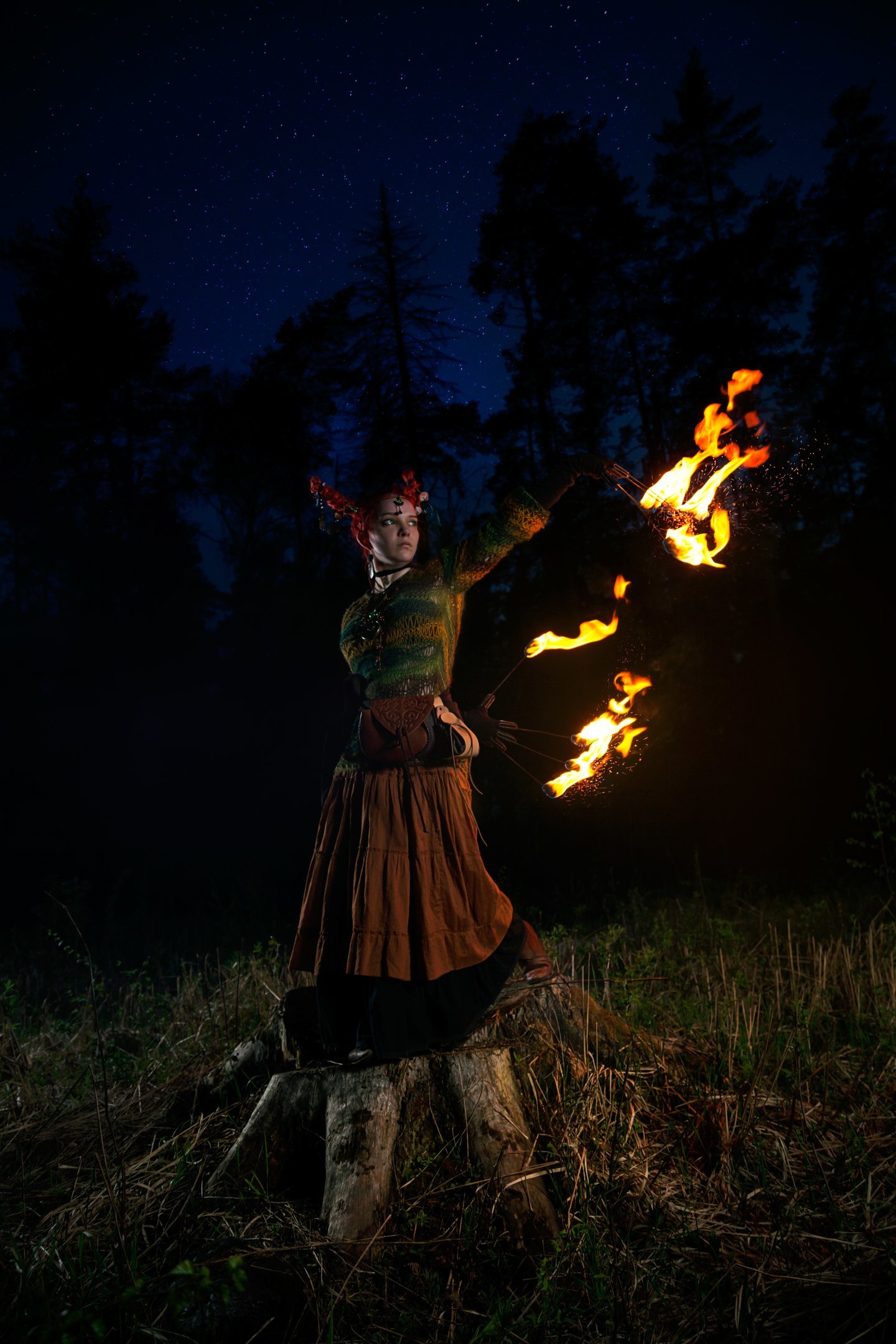 fire witch - My, Cosplay, Omega N, Fire, , Fire show, Original character, Longpost