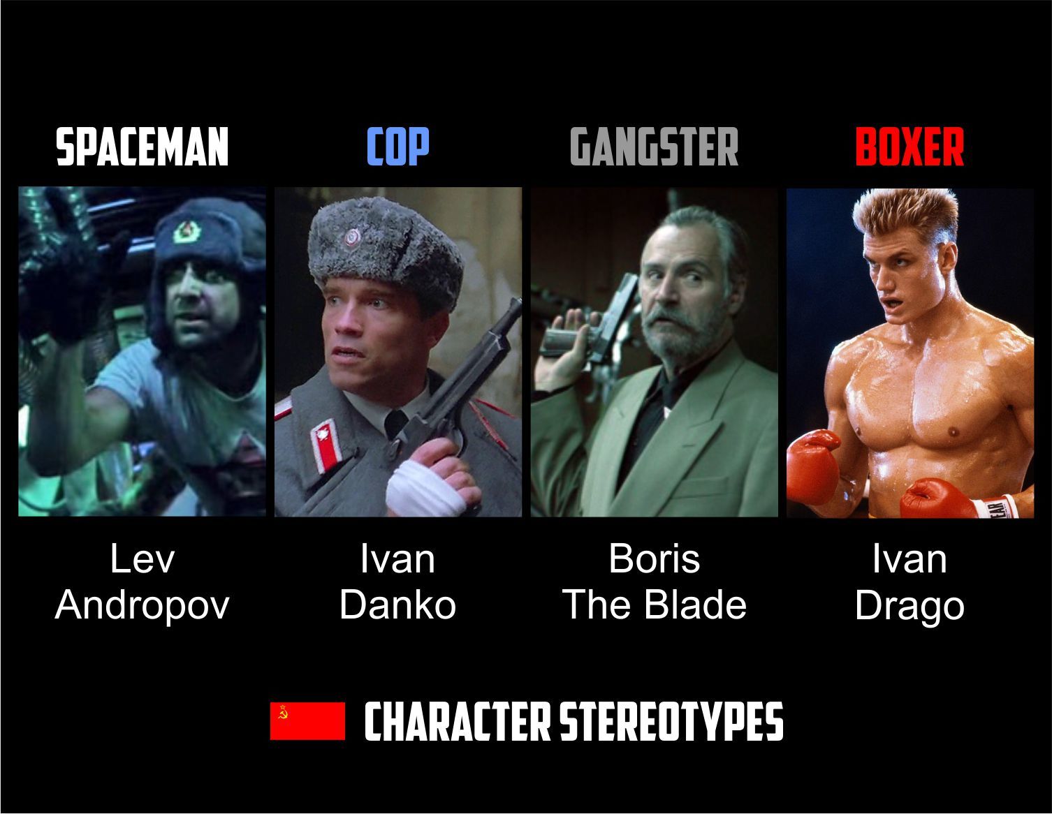 The canonical stereotypical characters we love so much. - My, Movies, Hollywood, Celebrities, Arnold Schwarzenegger, Dolph Lundgren