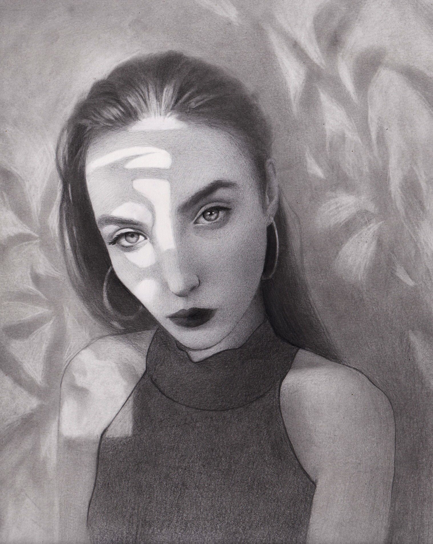 Portrait 4. - My, Drawing, Pencil drawing, Girls, Portrait, Sight, Pencil