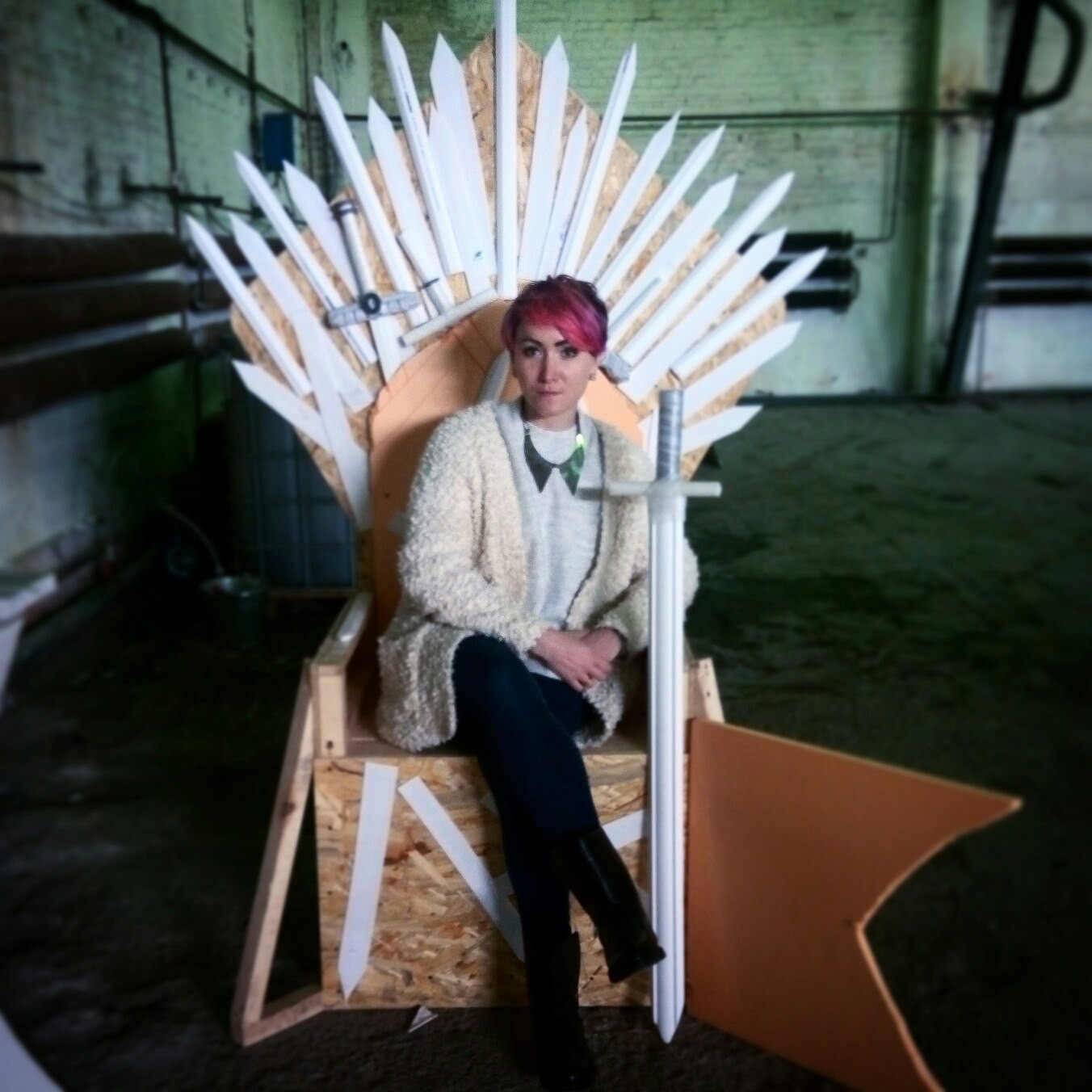 DIY Iron Throne - My, Halloween, Game of Thrones, Iron throne, With your own hands, Needlework with process, The Dragon, Work, Longpost