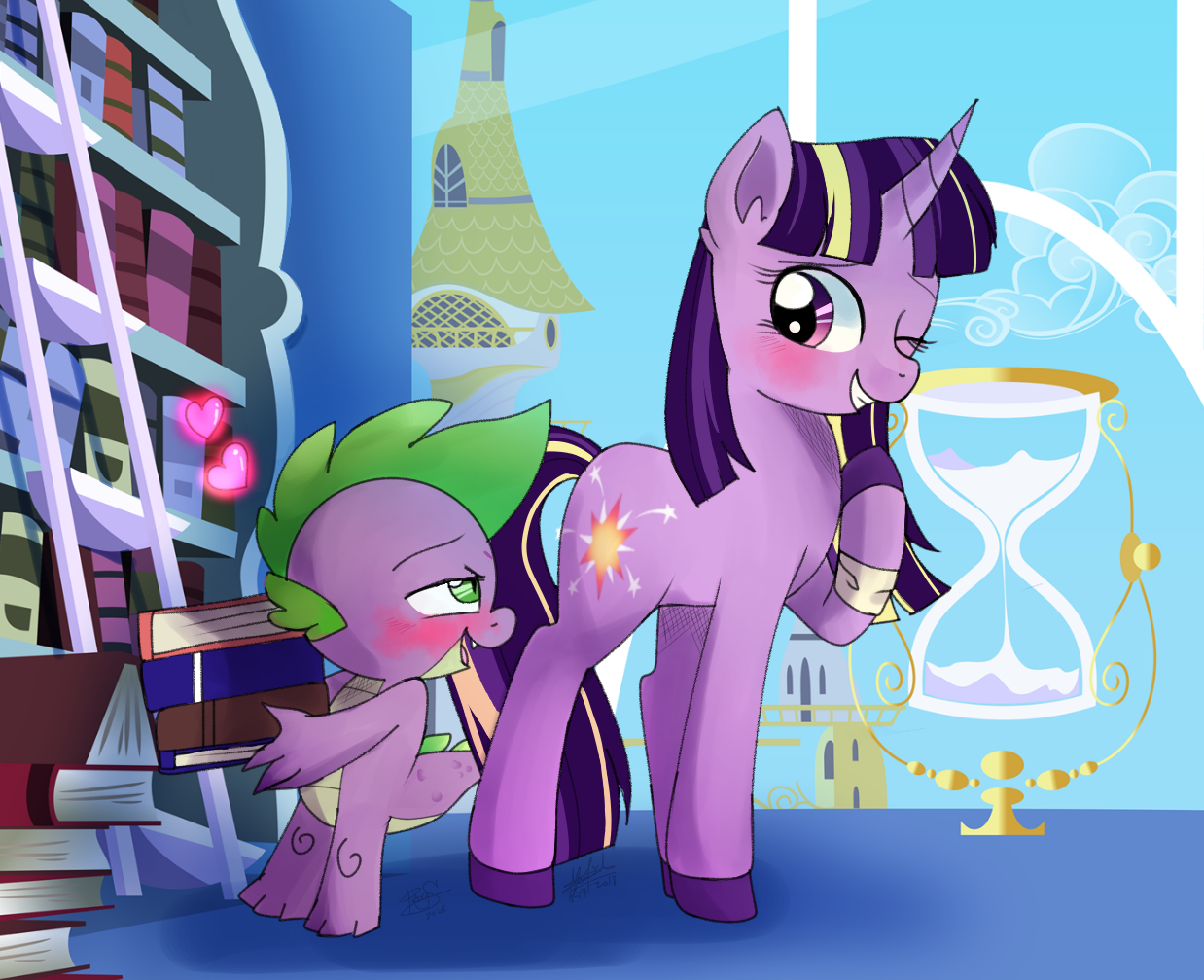 Some kind of alternate universe where Spike wants to gobble up Twilight. - My little pony, Spike, Twilight sparkle, Shipping