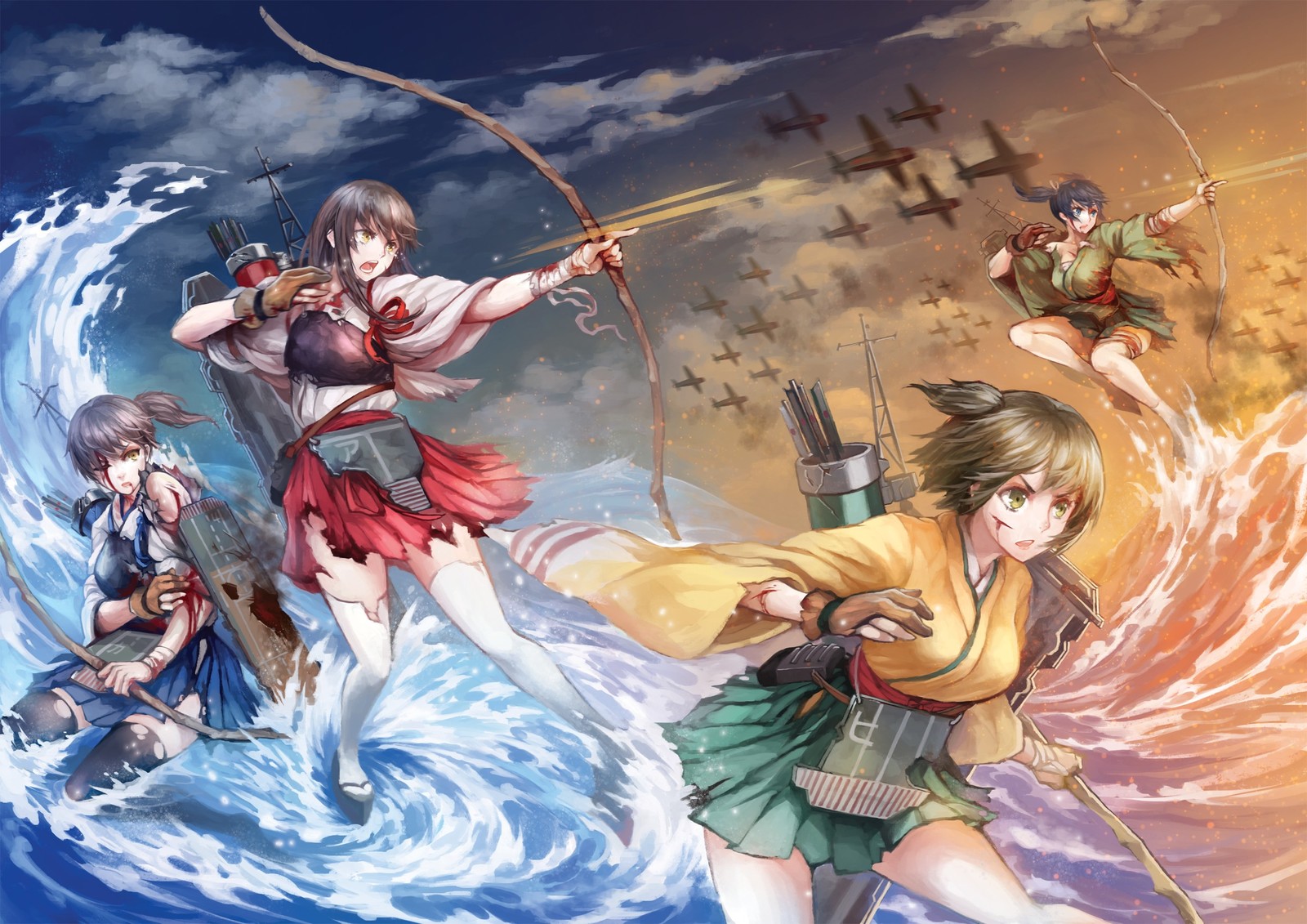 Kantai Collection - Battle of Midway - Kantai collection, Anime, Akagi, Kaga, Hiryuu, Soryuu, Longpost