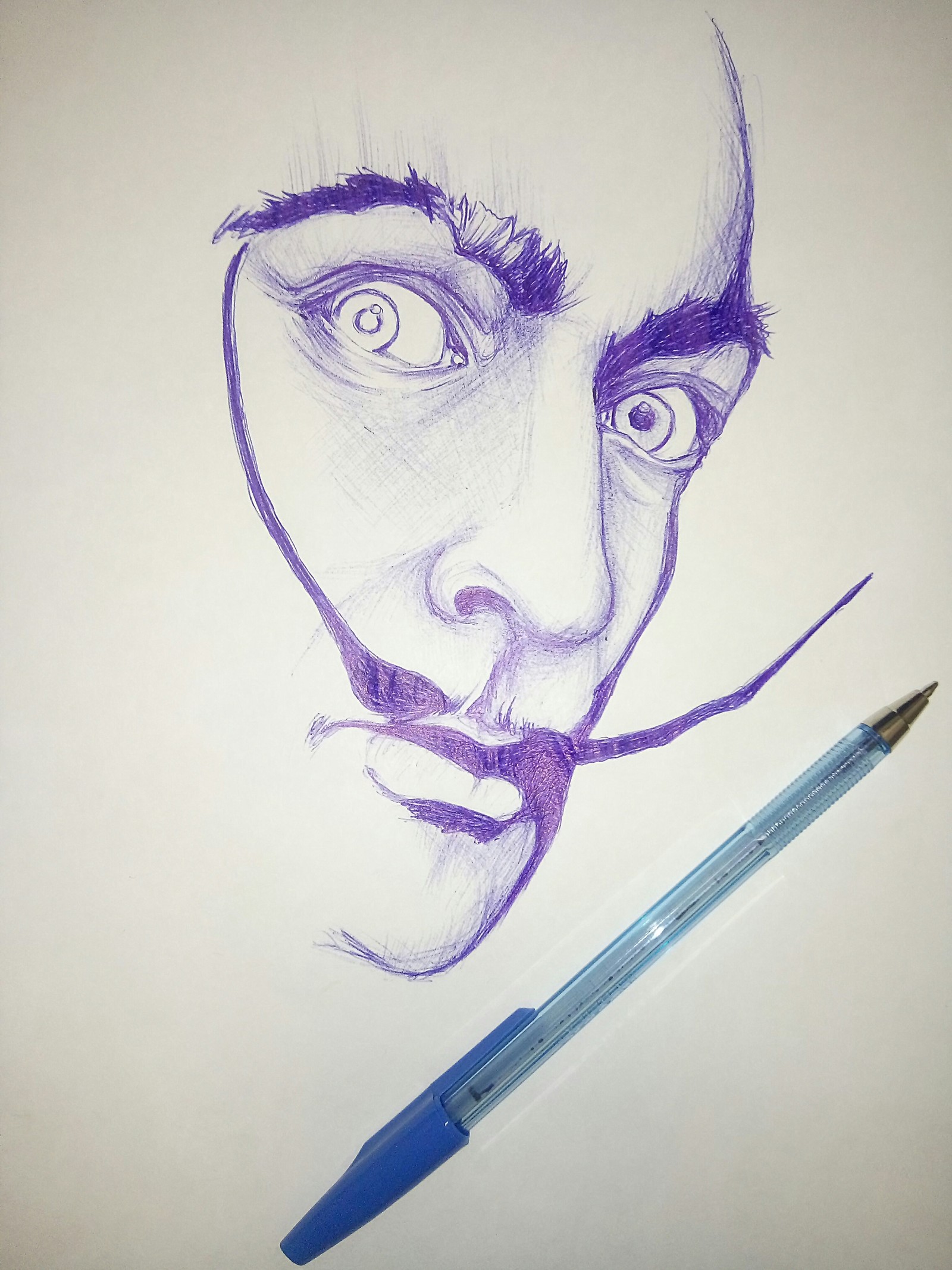 Plague mustache - My, Salvador Dali, Layman, , Pen drawing, Incompetence