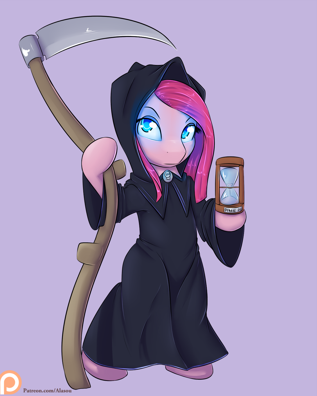 Death - My little pony, Flat world, Crossover, The Grim Reaper, Pinkamena diane pie, PonyArt, Alasou