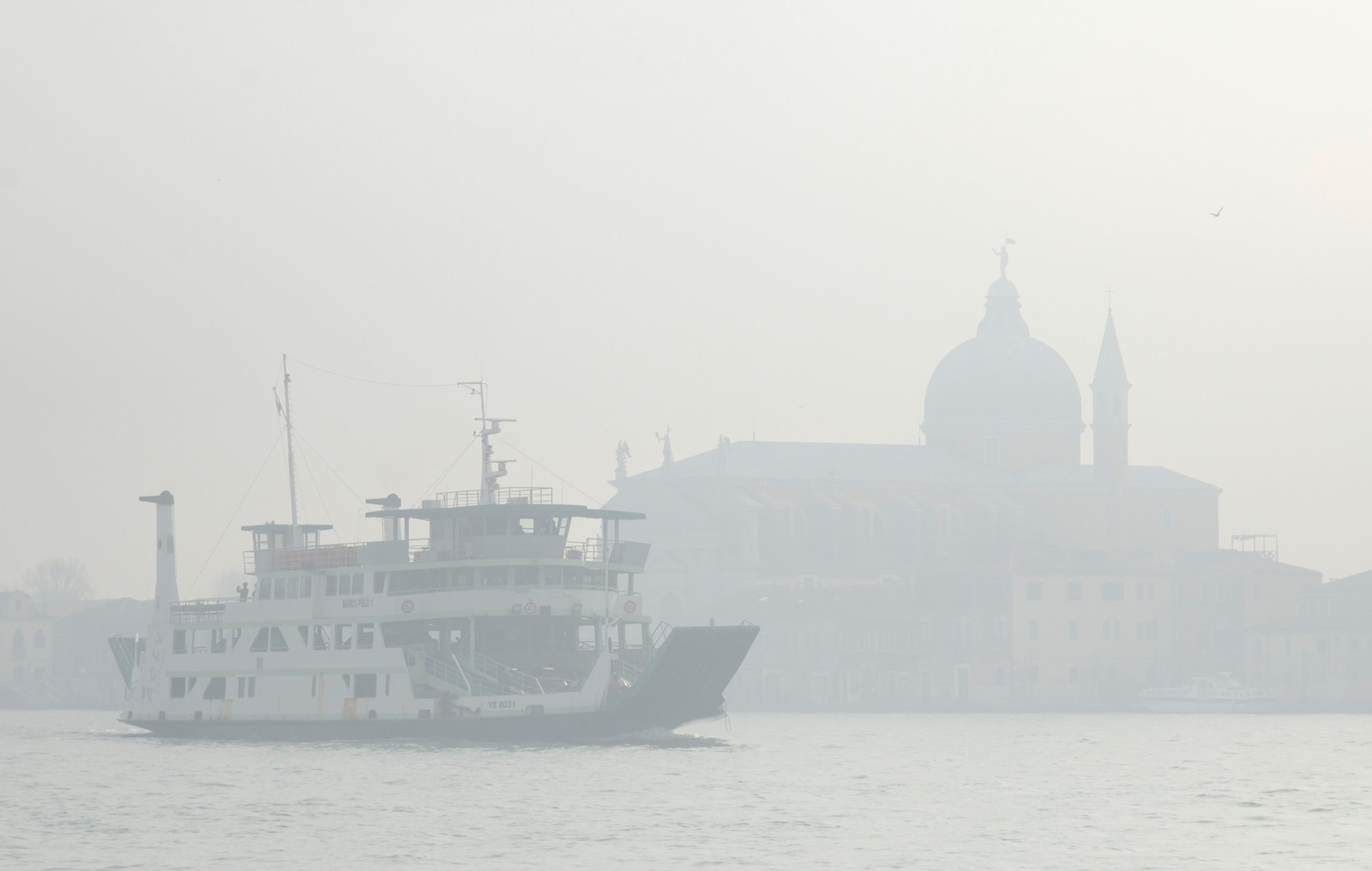 Fog - My, Sea, Water, Venice, Italy, Fog, Ship, Architecture