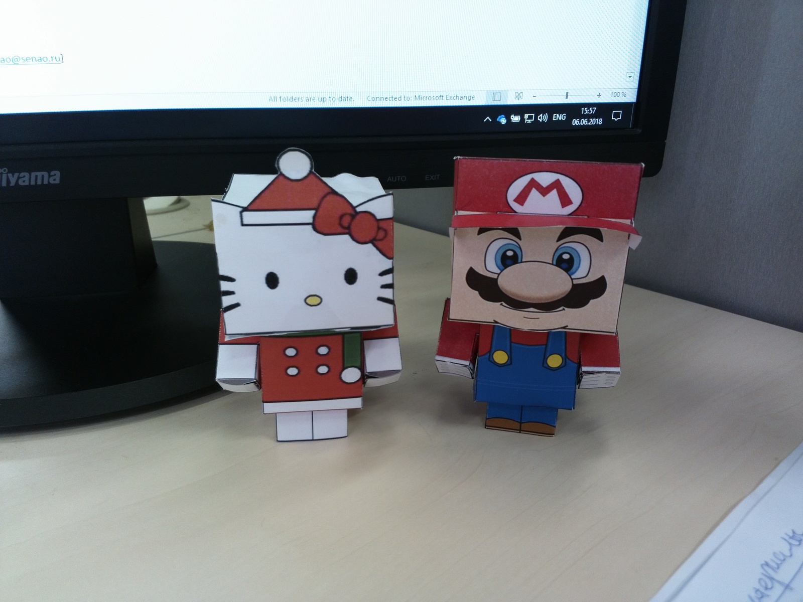 papercraft - My, Rukozhop, Mario, Hello kitty