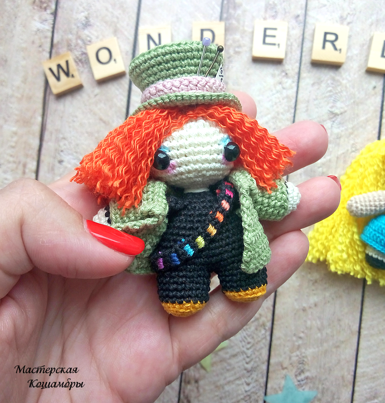 Alice and the Hatter - My, Amigurumi, Alice in Wonderland, Walt Disney, Needlework without process, Longpost, Knitting