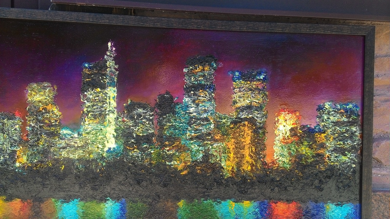 Night City (oil on canvas) - My, Oil painting, Painting, Town, Night, Painting, Butter