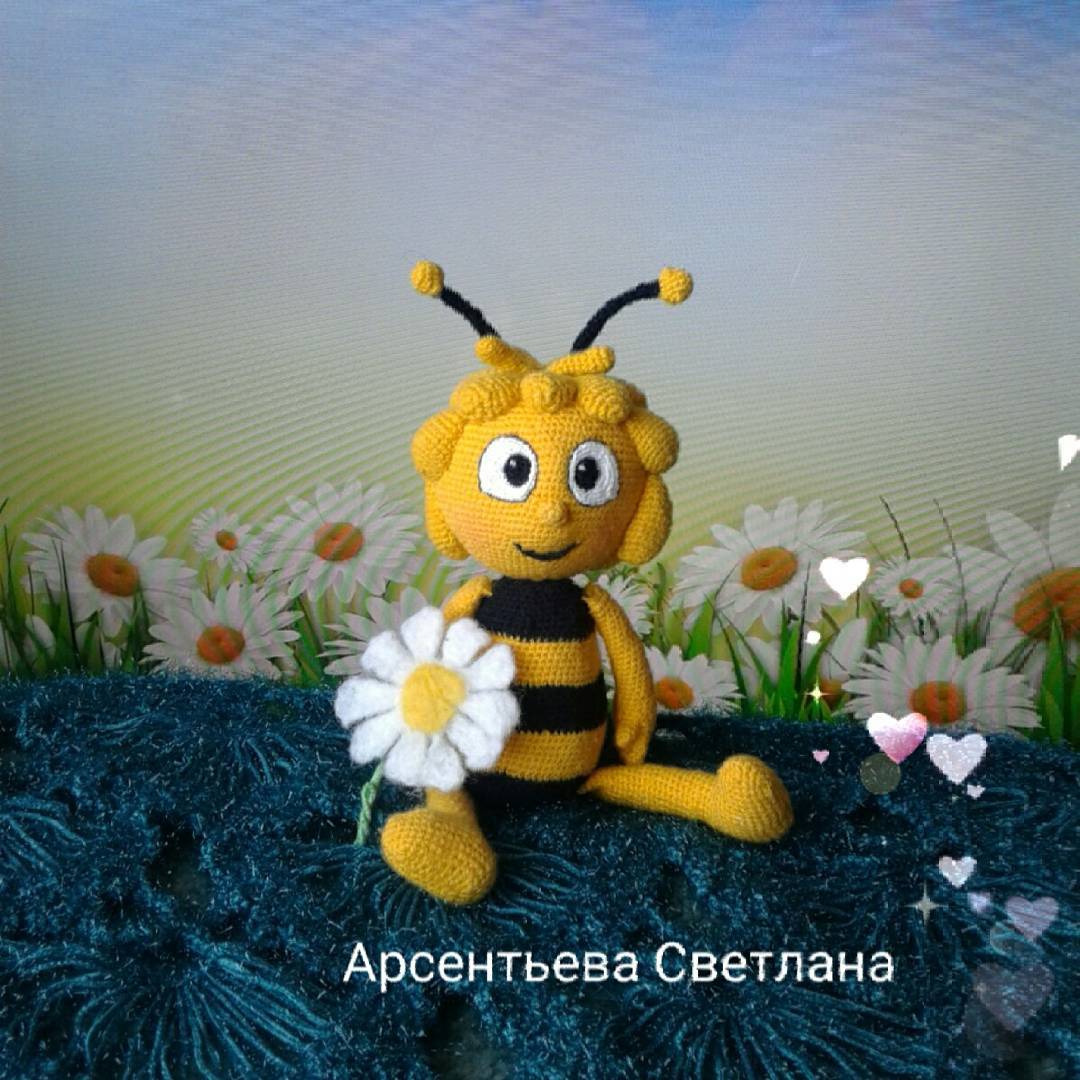 naughty bee) - My, Amigurumi, Knitting, Crochet, Knitted toys, Handmade, Needlework without process, Maya the Bee, Longpost