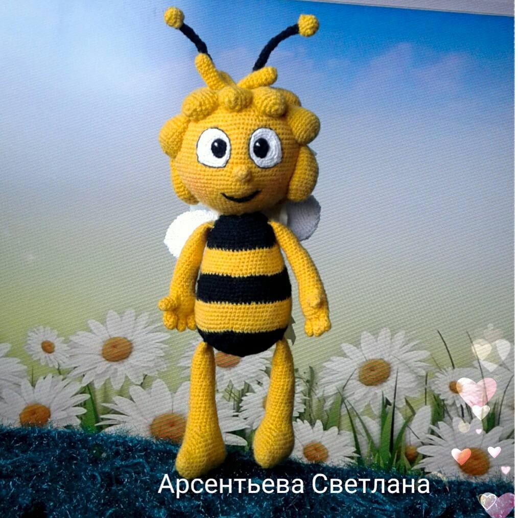 naughty bee) - My, Amigurumi, Knitting, Crochet, Knitted toys, Handmade, Needlework without process, Maya the Bee, Longpost