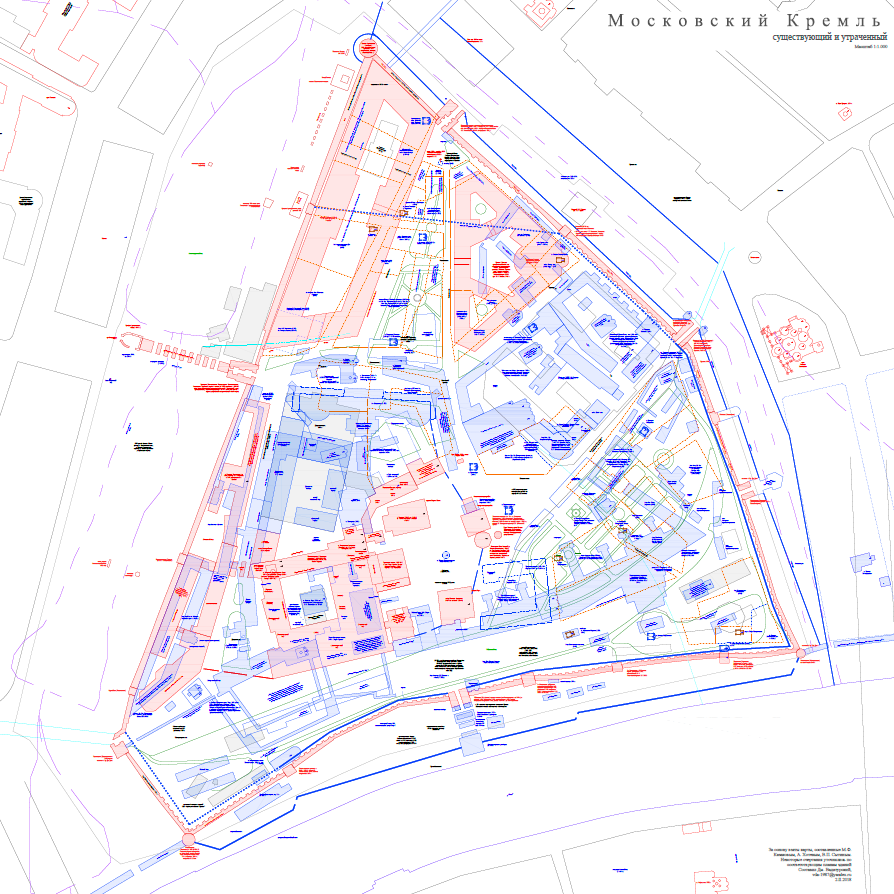 Historical and cultural map of the Moscow Kremlin - My, Moscow, Kremlin, Story, Local history, Muscovite Studies, Archeology, Middle Ages, The culture