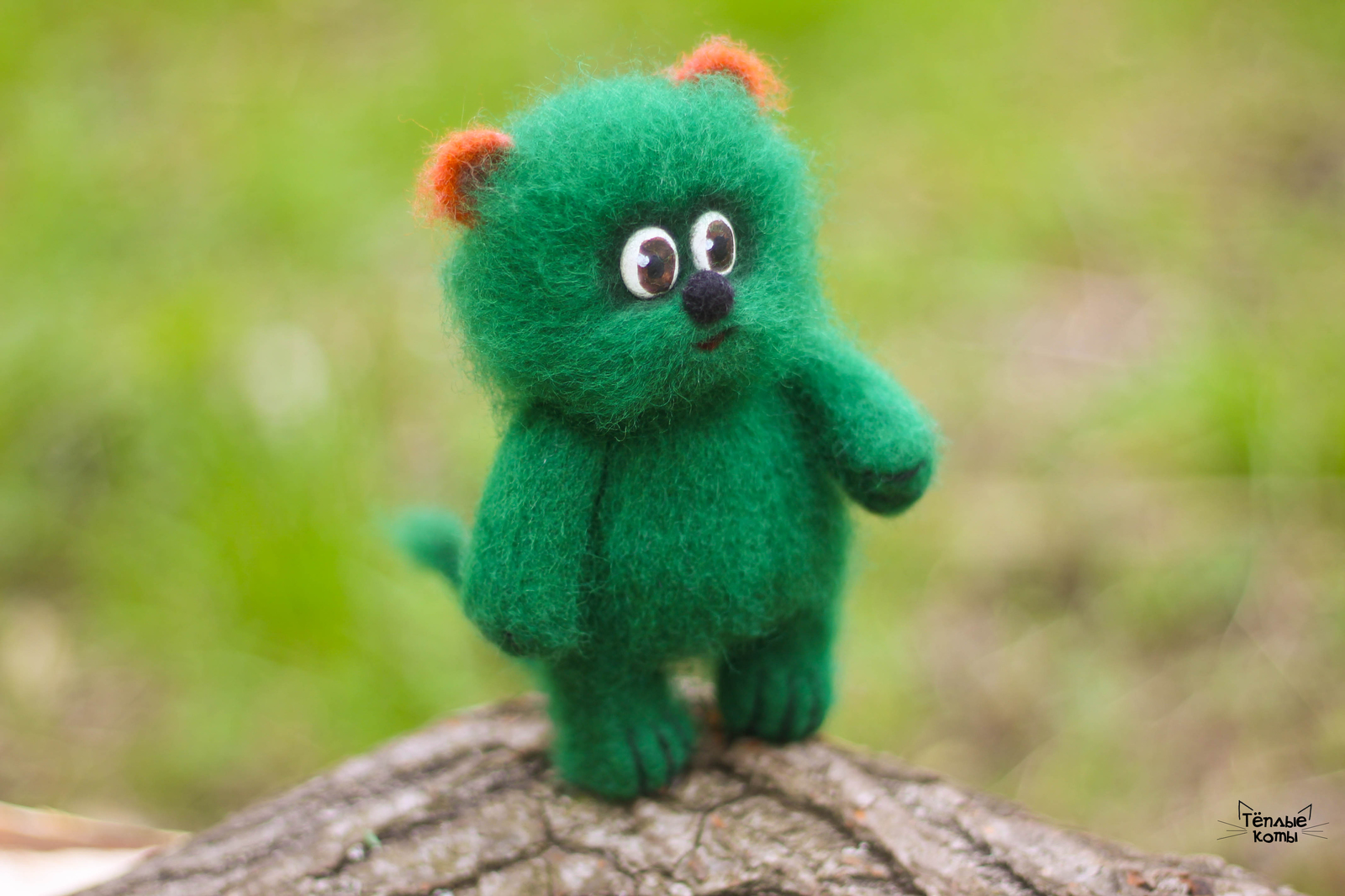 Fairy tale character Skuchun - warm, fluffy and very green - My, Wallow, Dry felting, Needlework without process, Creation, Art, Handmade, Story, Toys