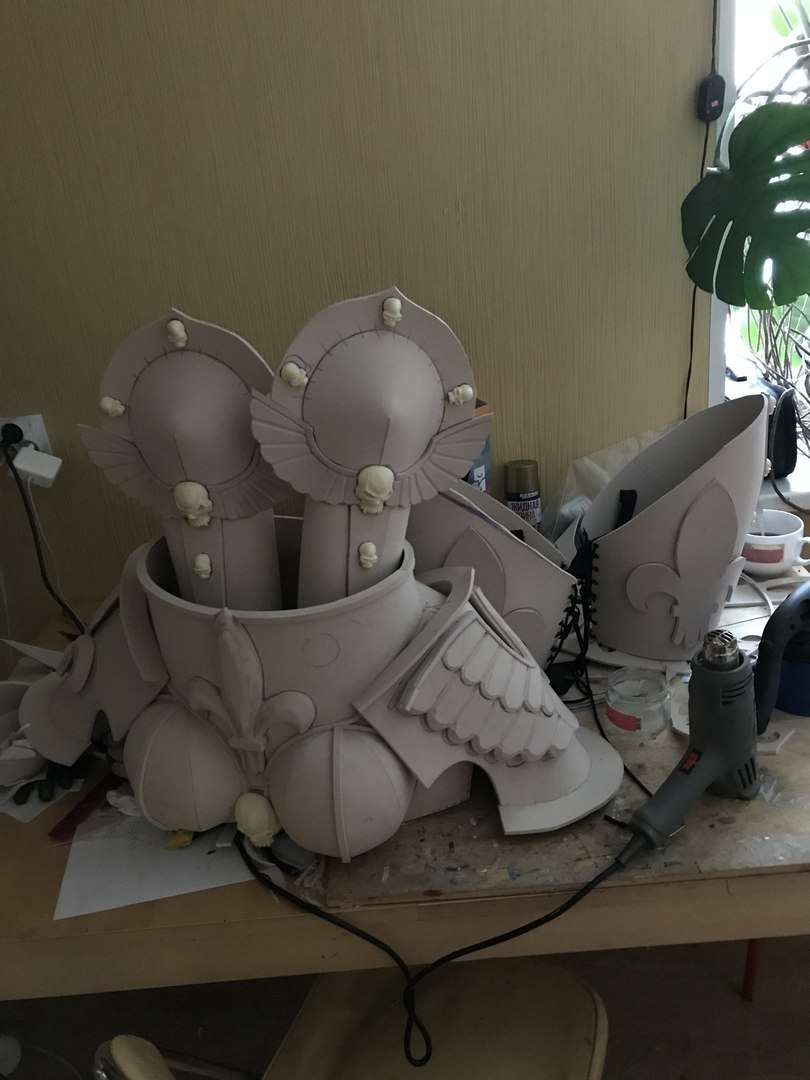 How I created the cosplay armor of Saint Celestine from Warhammer 40K. Part 1. Patterns, cutting materials, collecting the base. - My, Cosplay, Starcon, Craft, Tutorial, , Armor, Armor, Wings, Video, Longpost