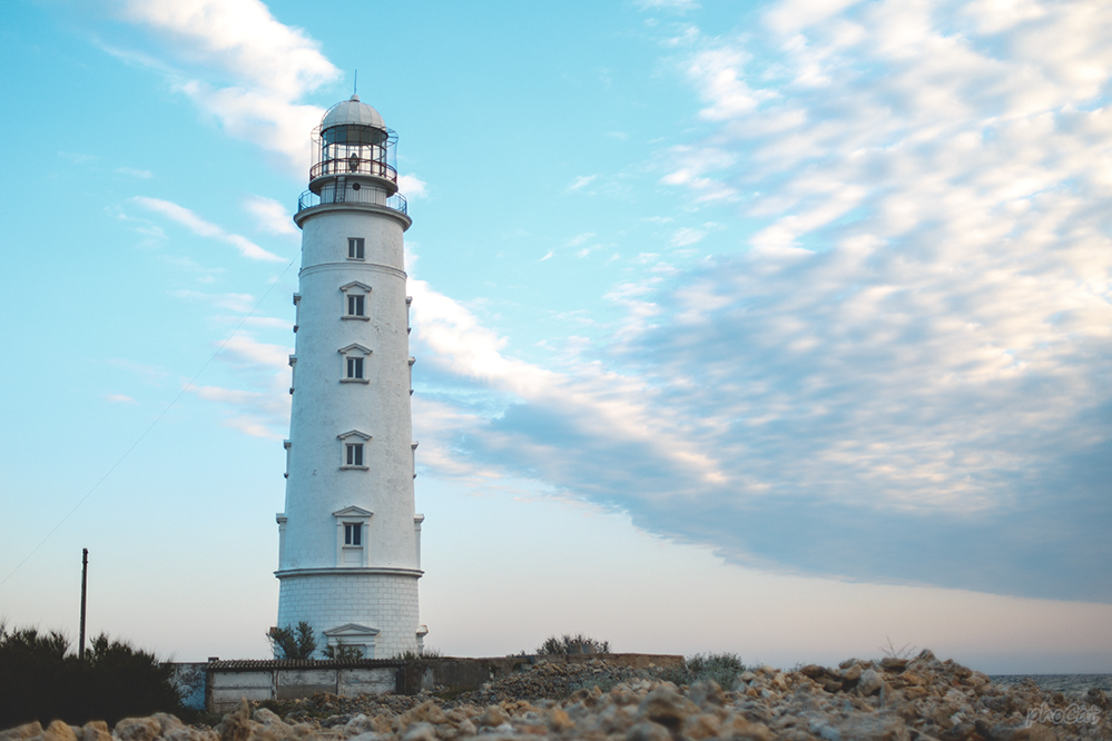 Crimean Mayak - My, , Crimea, Sevastopol, Lighthouse, Sea, Clouds, Hedgehog, Longpost