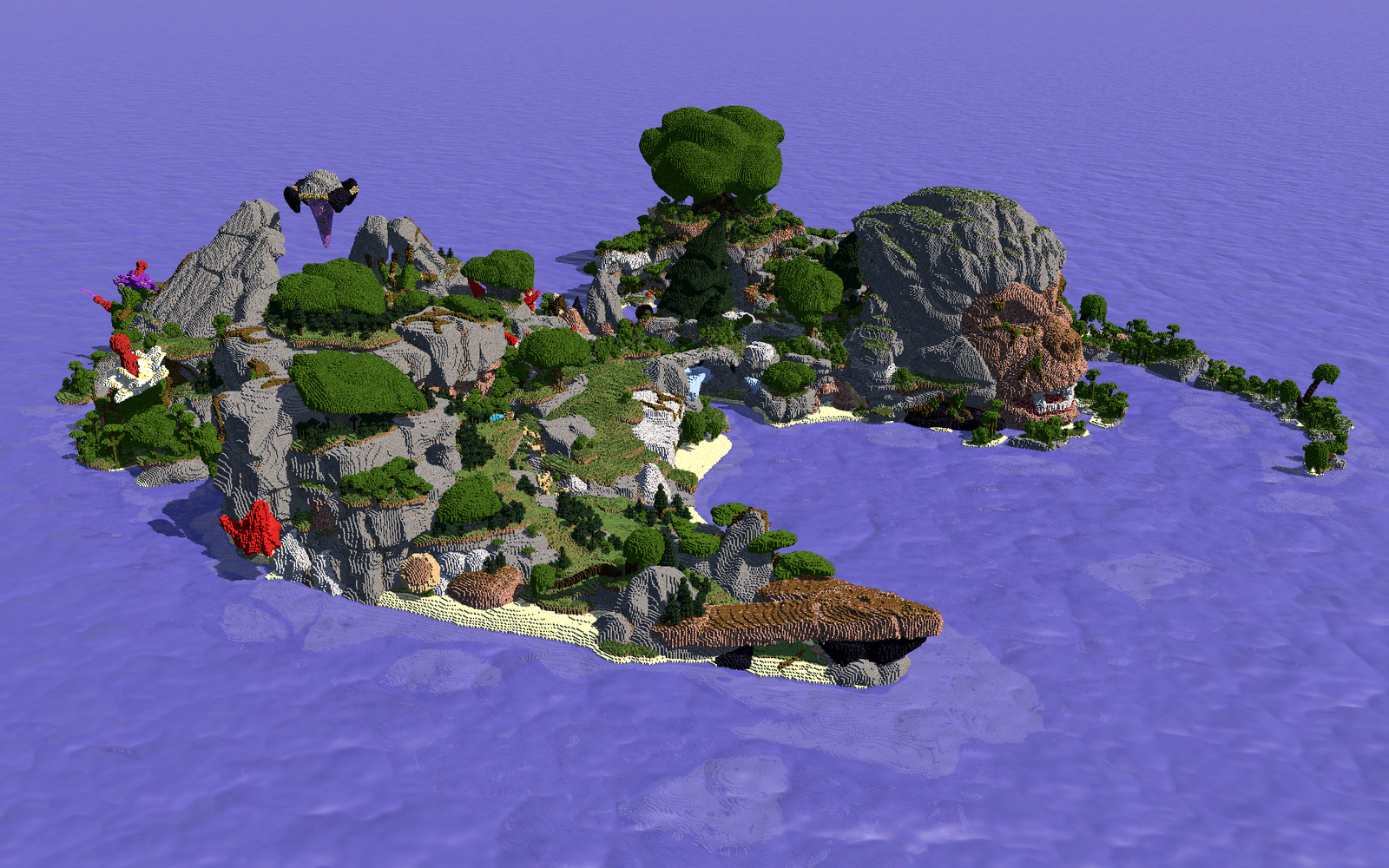 Minecraft. - My, Minecraft, Landscape, Island, Monkey, Video, Longpost