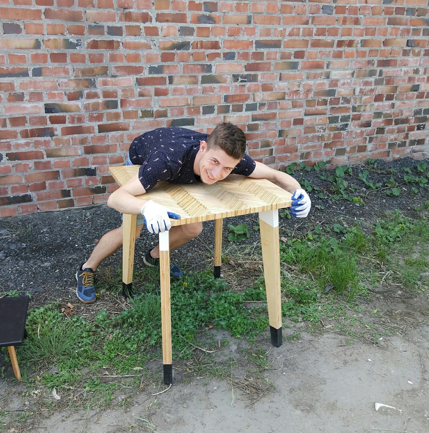 A table made of pieces of plywood and a little background - My, Carpenter, First post, Plywood, Longpost