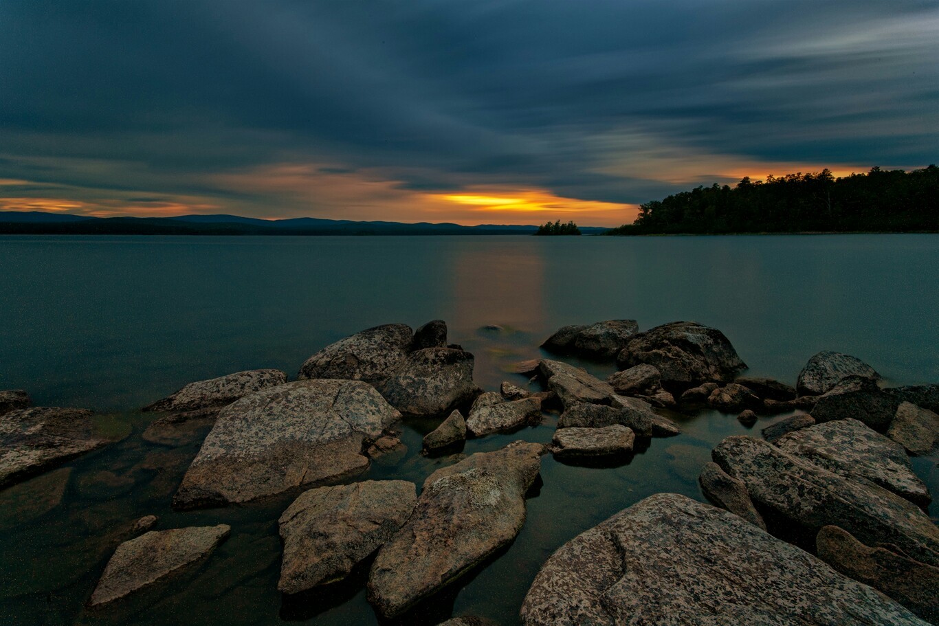 Eight minutes and one moment of Big Kisegach - My, Chelyabinsk region, Landscape, Long exposure, Sunset