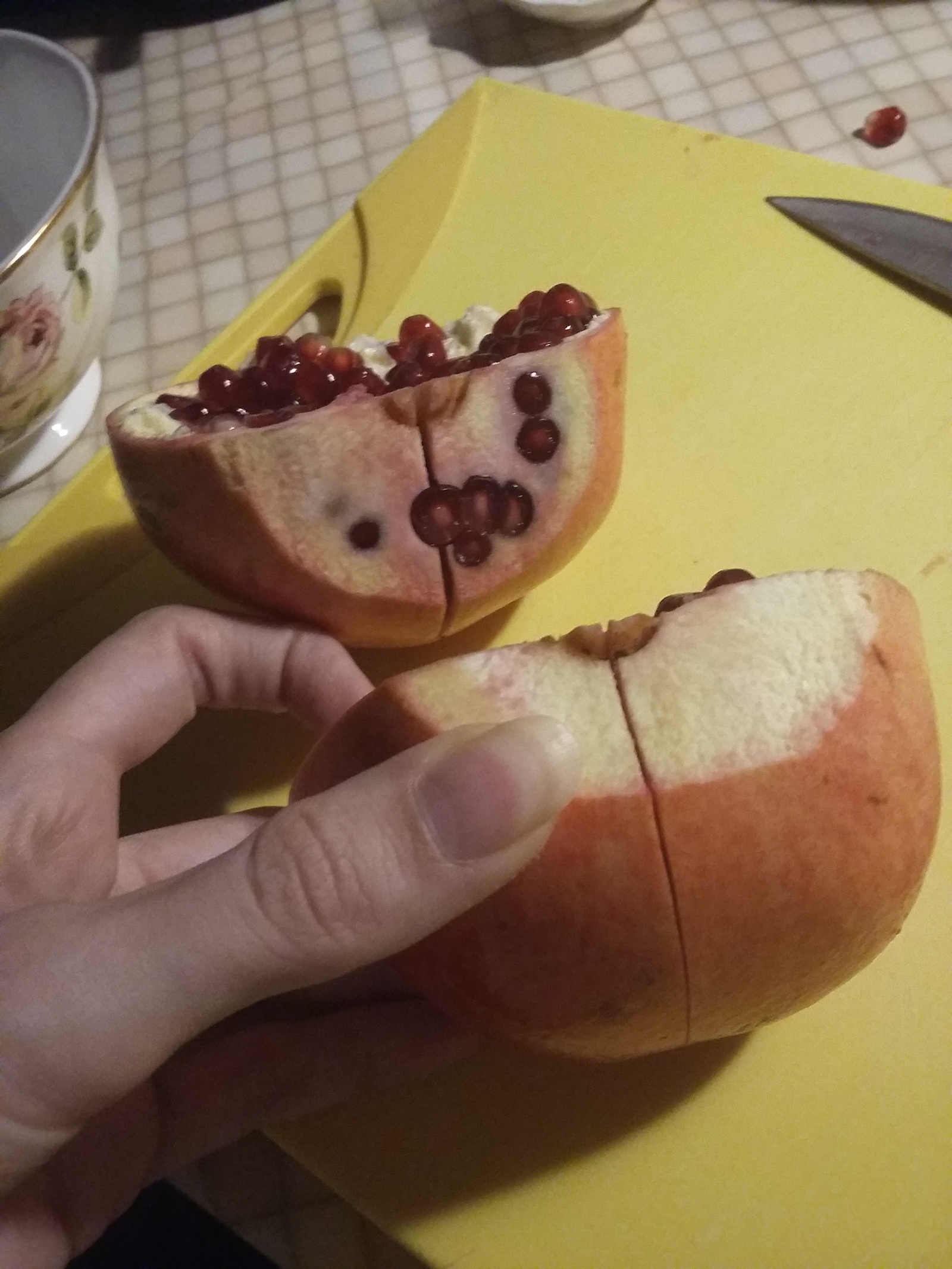 How to peel a pomegranate without getting dirty - My, Grenades, Life hack, Cleaning, Longpost, Hand grenade