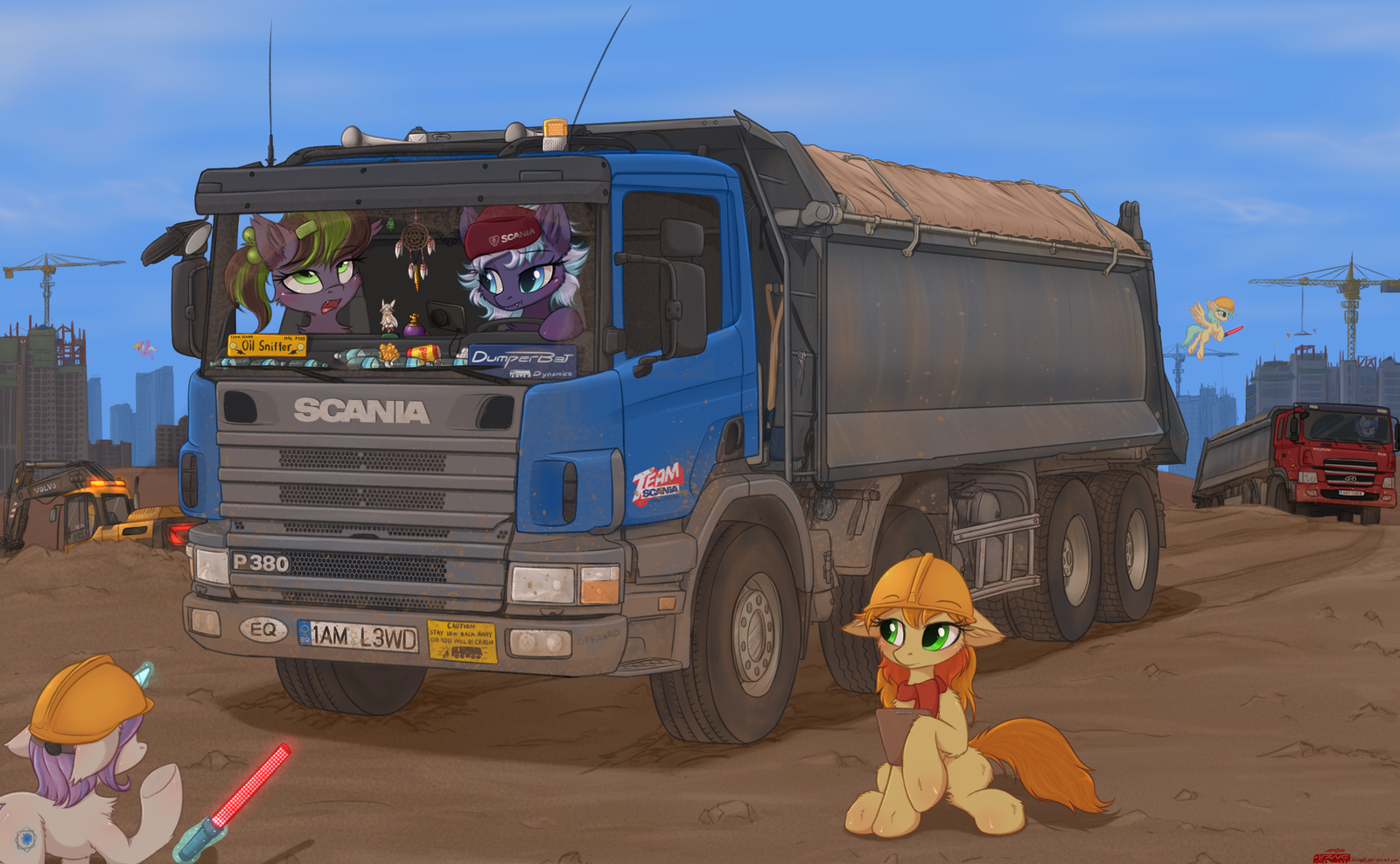 At the construction sites of Manehattan - My little pony, Original character, , Truck, , Orang111, 