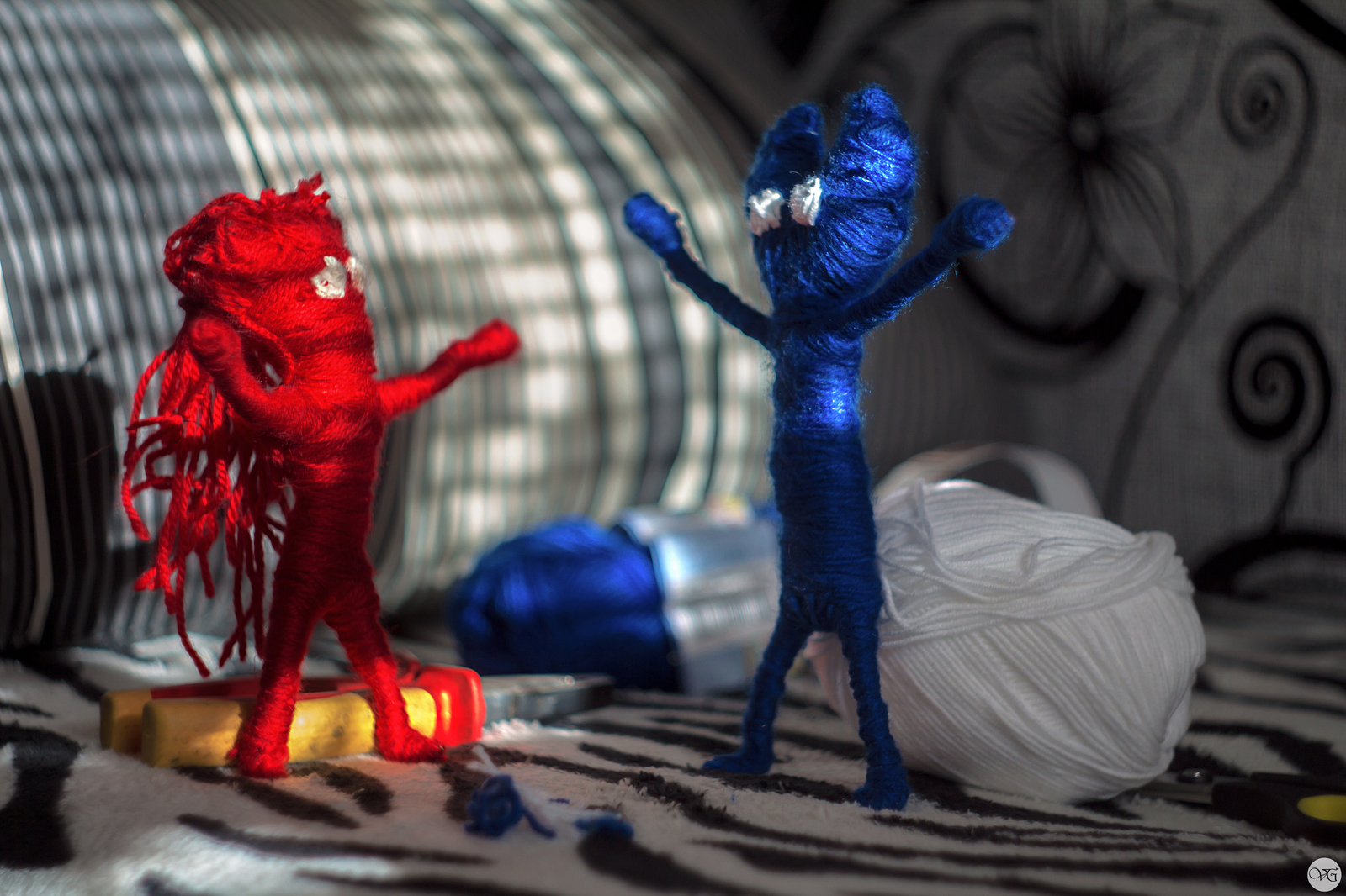 Yarni and a new friend! - My, Unravel, Friend, Beginning photographer, Canon, Adventures, Yarni, Longpost