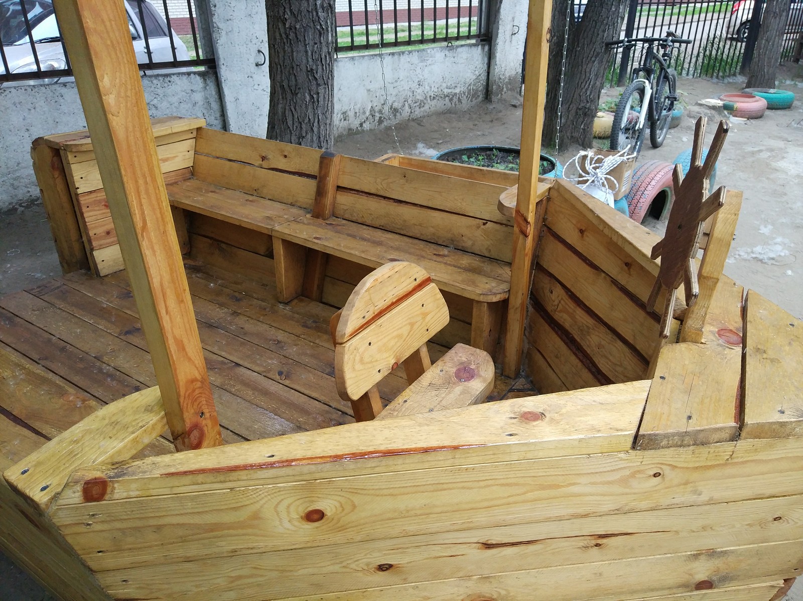 Fascinating playground - My, Kindergarten, Master, Wood products, Longpost