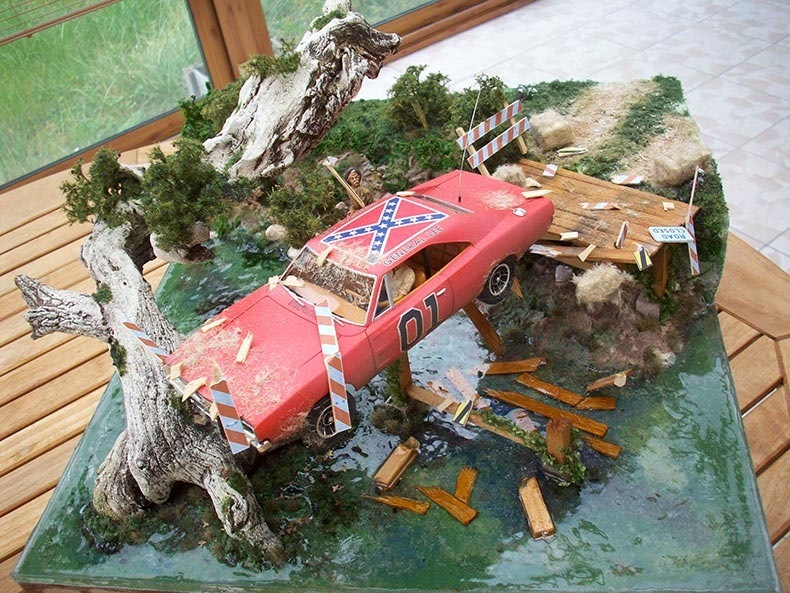 Flight of the General Lee - General Lee, Trick, , Diorama, The photo, Text, Longpost