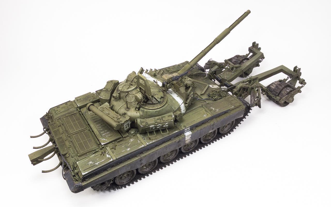 T-72A model 1983 with minesweeper KMT7-8 in 1:35 scale - Models, Miniature, Tanks, Longpost