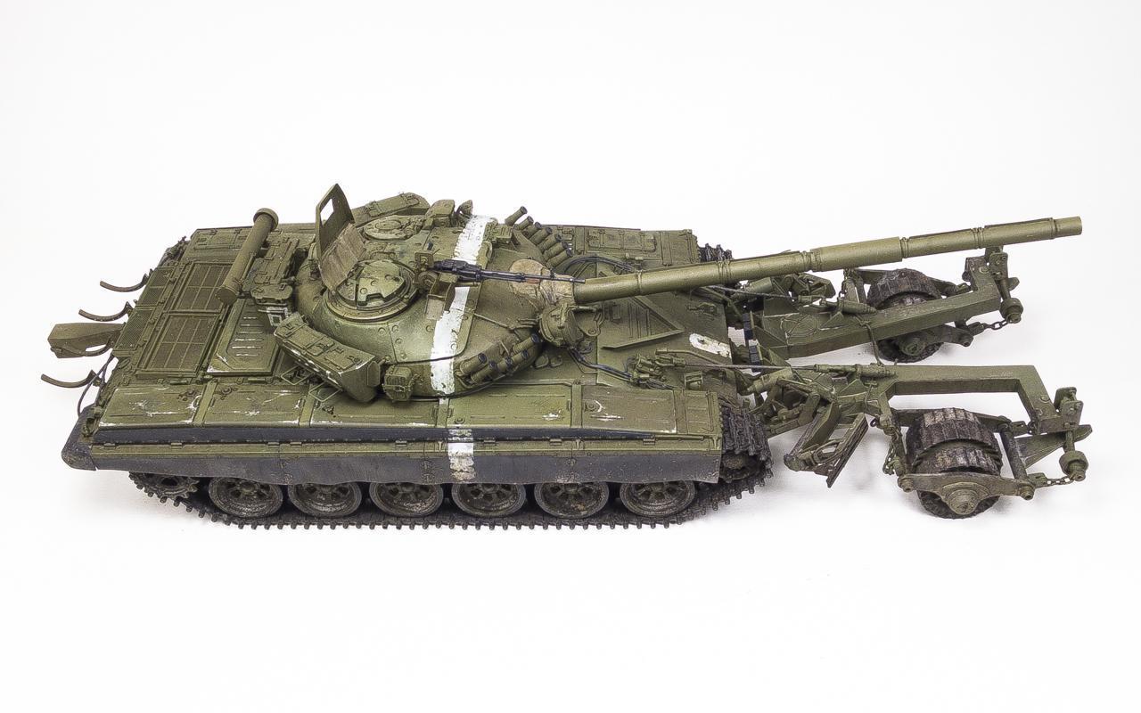 T-72A model 1983 with minesweeper KMT7-8 in 1:35 scale - Models, Miniature, Tanks, Longpost