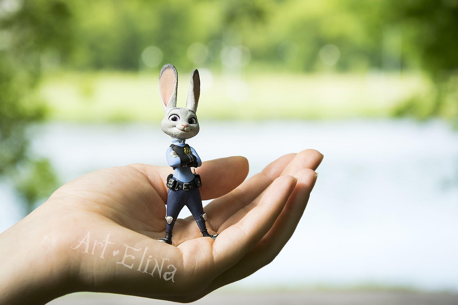 Judy Hopps from polymer clay) - My, Polymer clay, Figurine, Zootopia, Needlework with process, Longpost, Figurines