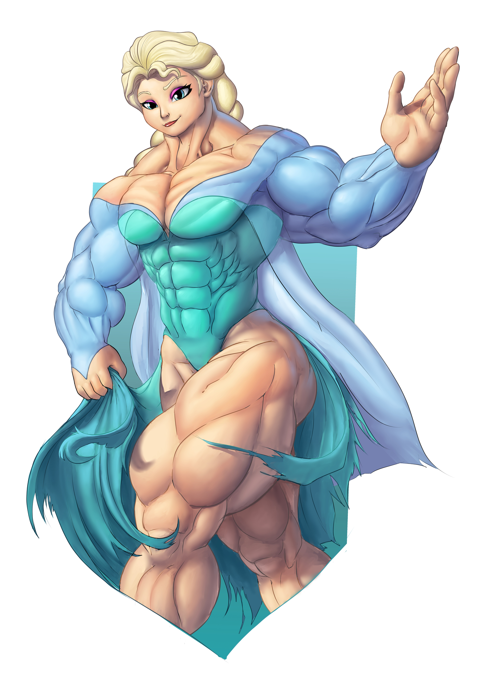 Elsa - Faogwolf, Art, Strong girl, Sleep-Sleep, Extreme muscles, Giant