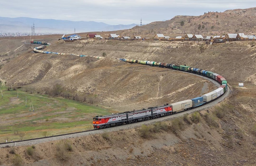 through Buryatia. - Buryatia, A train, Russian Railways