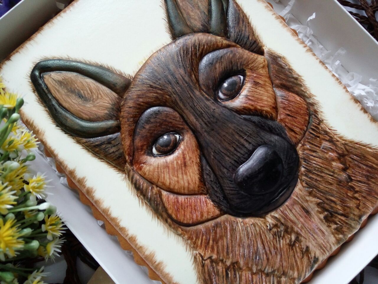 Brush trial - My, Gingerbread, Hobby, Handmade, Dog, Drawing, 