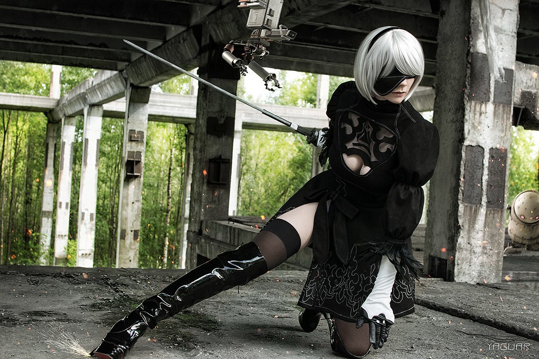 Alexandra Reil aka Reilin cosplay - The photo, Girls, Cosplay, Longpost, NIER Automata, Yorha unit No 2 type B, Final Fantasy, Lightning farron