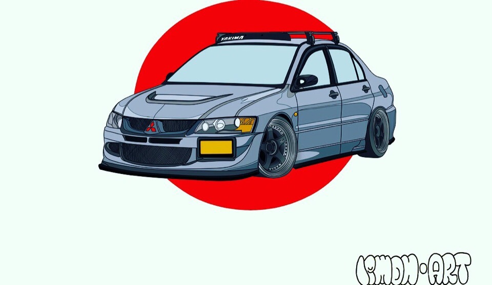 LEMON ART- LANCER 9 - Моё, Lancer, Арт, Рисунок, Машина, Авто, Mitsubishi Lancer