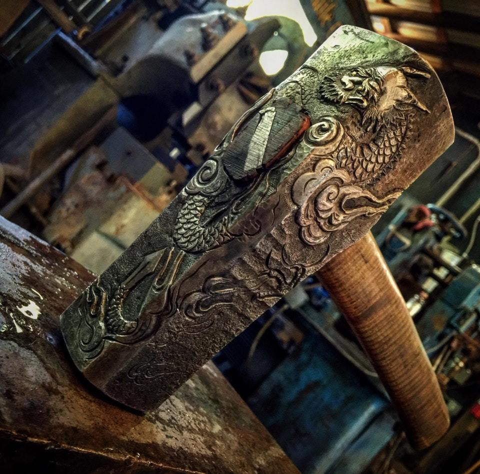 blacksmith hammer engraved in japanese style - Craft, Hammer, Engraving, Blacksmith, The photo