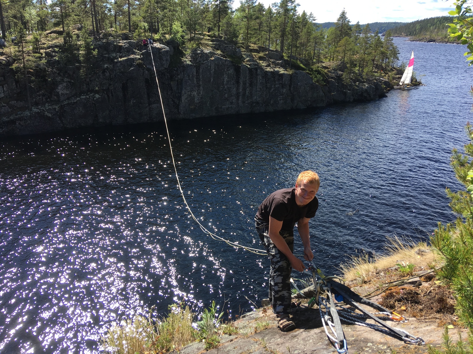 Ladoga. - My, Highline, Sleckline, Ladoga, Catamaran, Longpost, Tourism