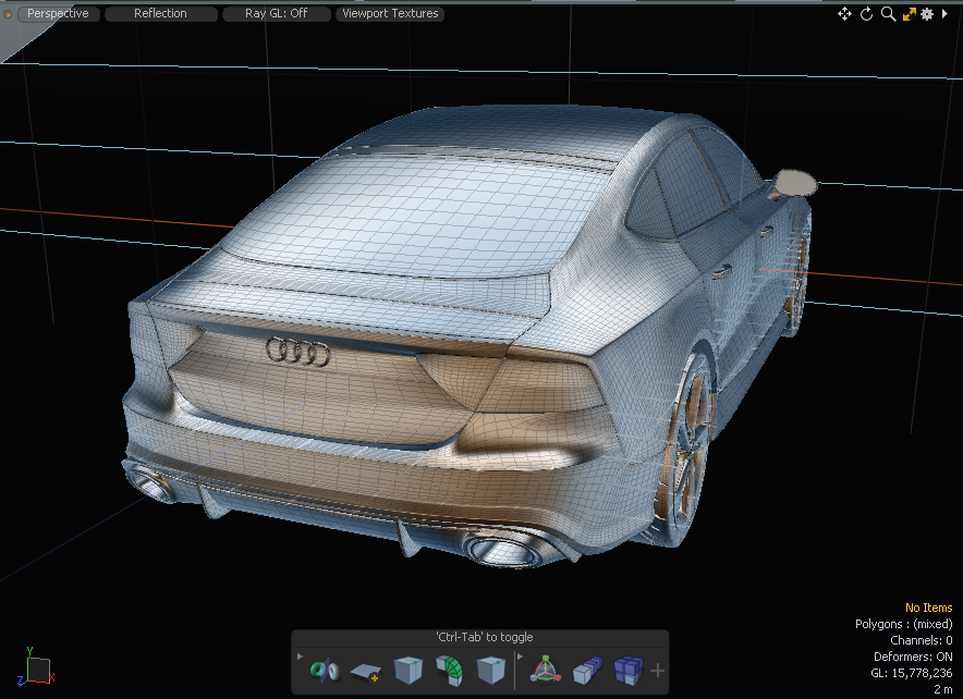 Audi RS7 - Моё, 3D моделирование, Audi, Modo