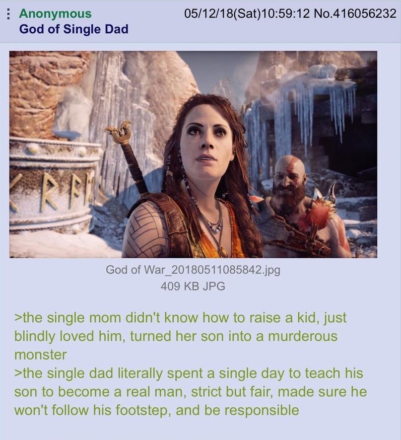 God of Single Dad - Games, God of war, Single parents, Feminism, True Fucking story