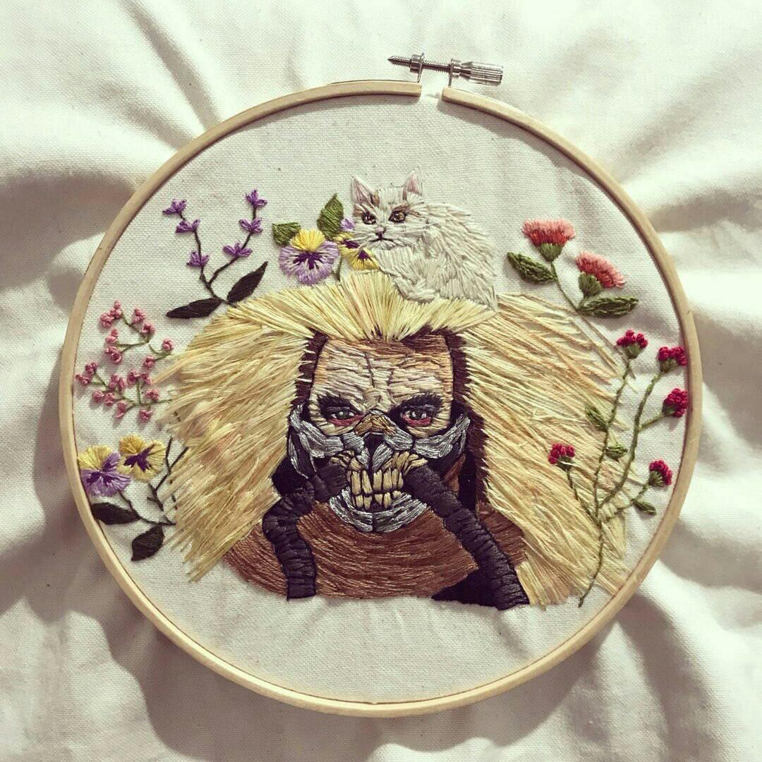 Embroidery is great - Embroidery, Immortal Joe, cat