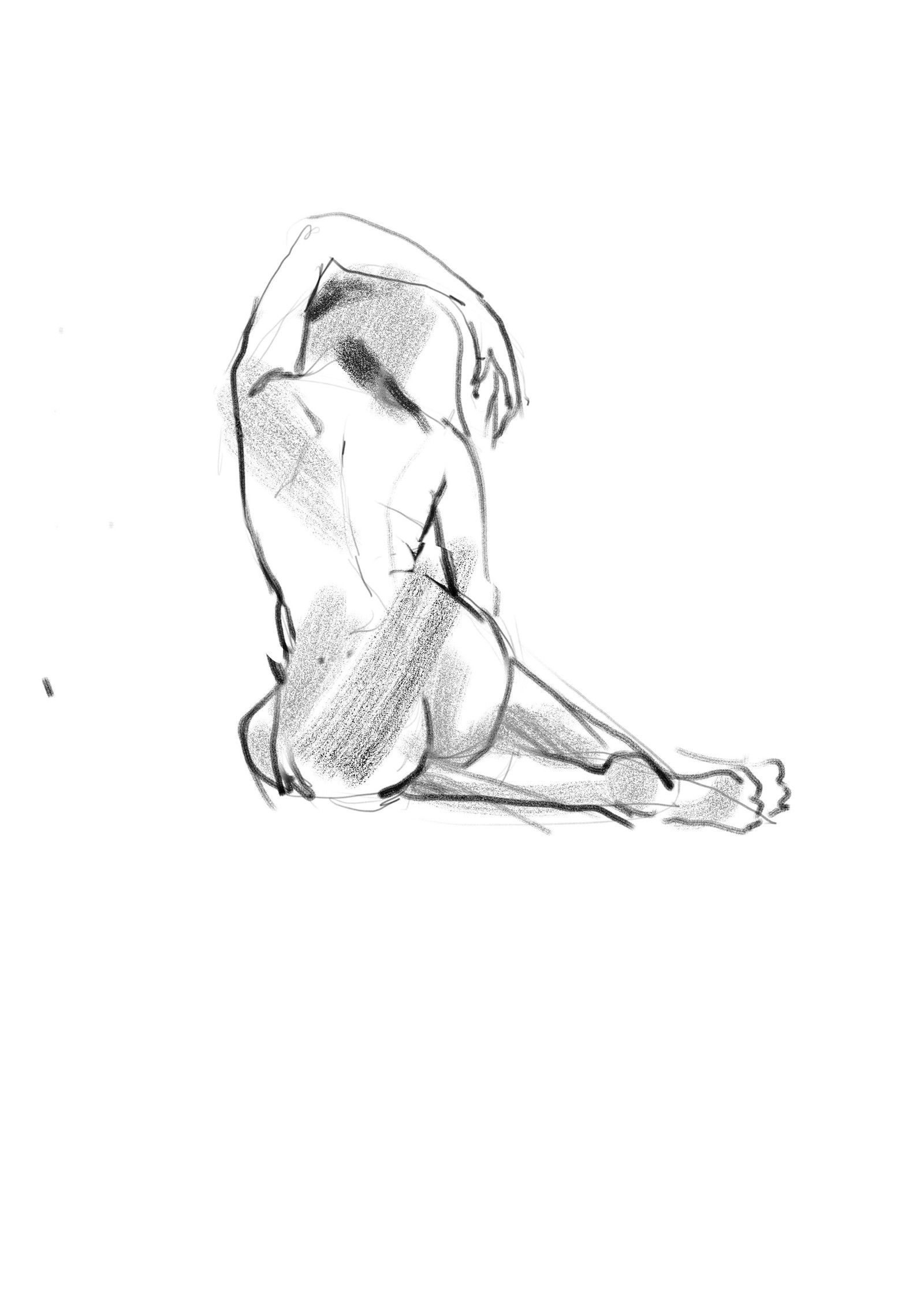 Evening sketches from nature: 3 - NSFW, My, , , Nudity, Sketch, Longpost