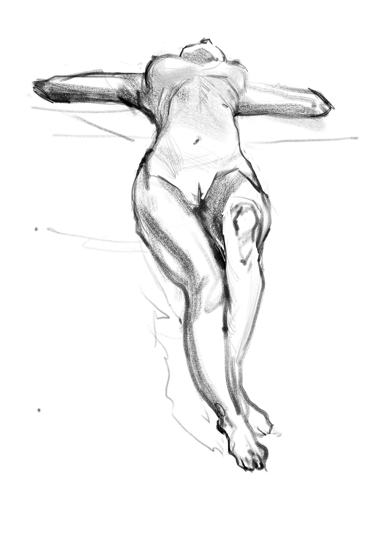 Evening sketches from nature: 3 - NSFW, My, , , Nudity, Sketch, Longpost