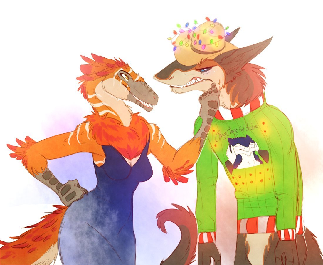 nice sweater - Furry, Art, Sergal, Raptor, Dinosaurs, 