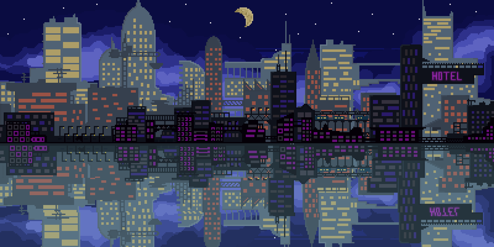 Hey night city - Моё, Pixel Art, Studing, Junior