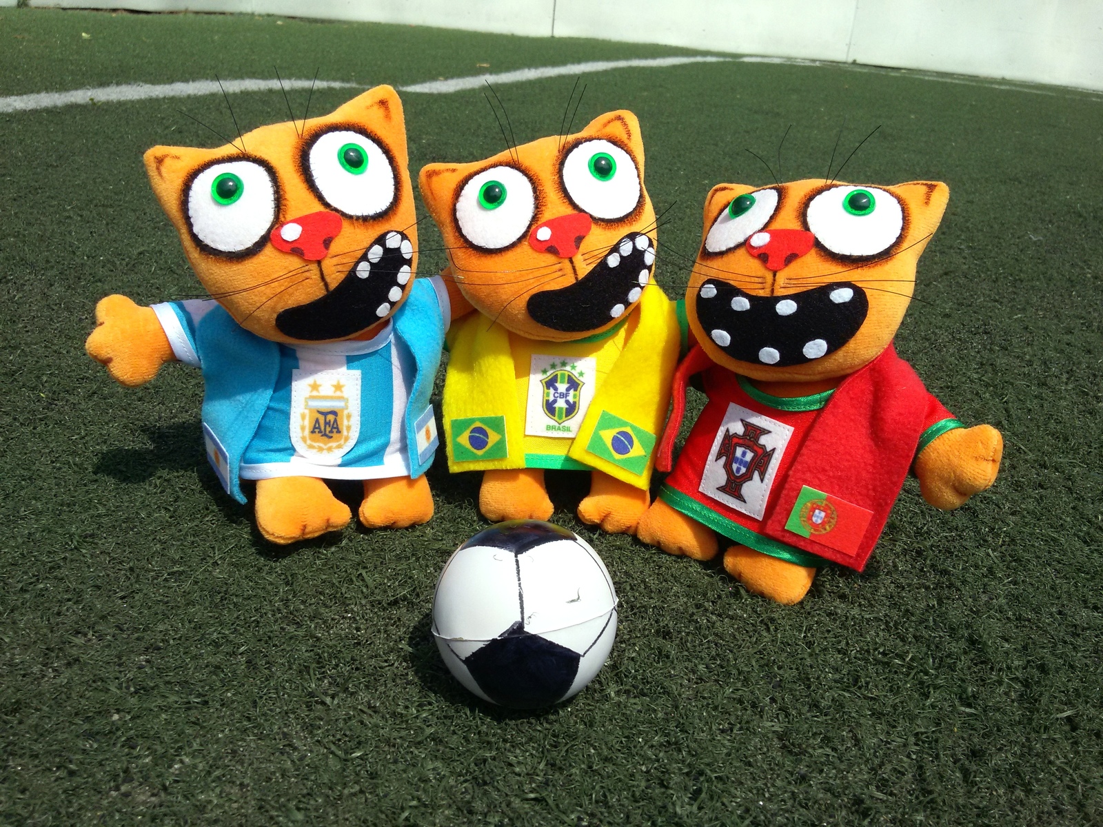 Hundred football cats - My, With your own hands, Needlework without process, Handmade, cat, Football, World championship, Soft toy, Vasya Lozhkin, Longpost