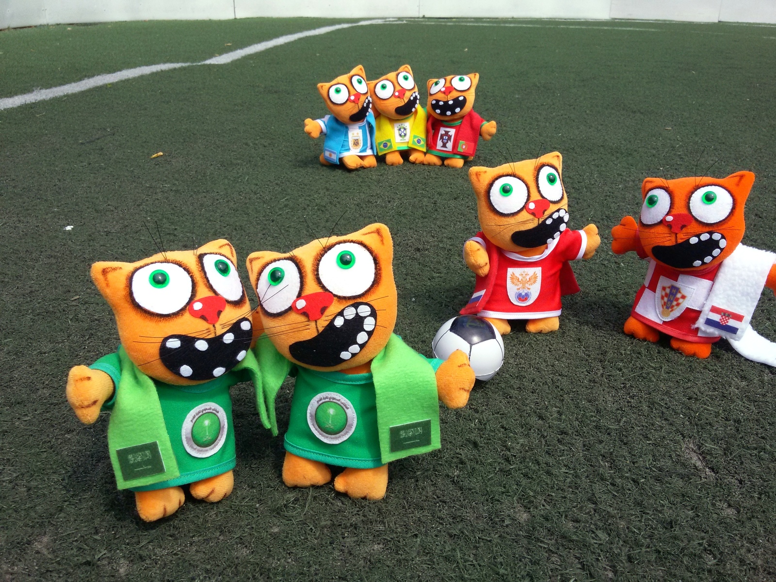 Hundred football cats - My, With your own hands, Needlework without process, Handmade, cat, Football, World championship, Soft toy, Vasya Lozhkin, Longpost