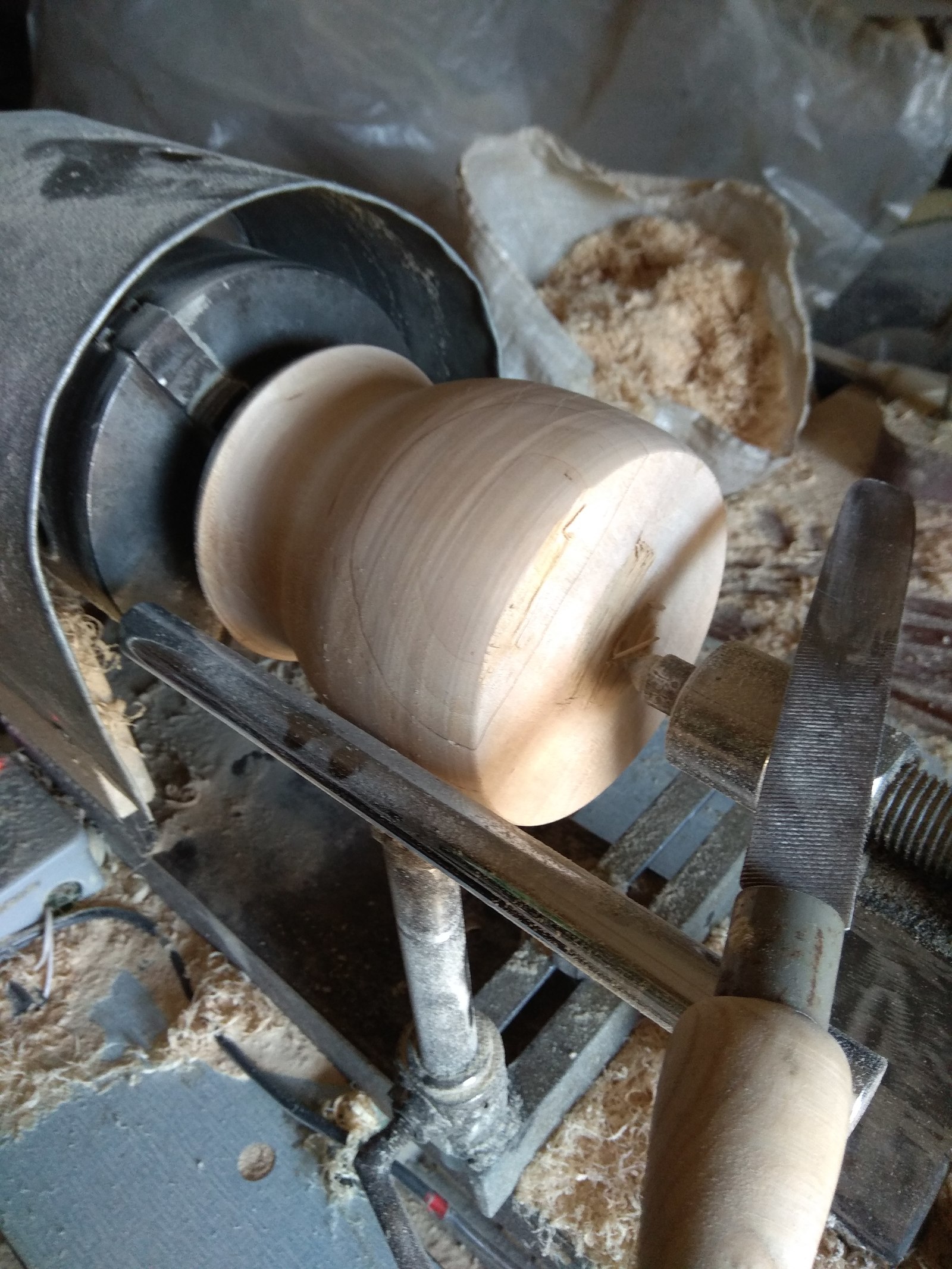 birch bowl - My, , Turning machine, Crooked hands, Woodworking, Video, Longpost