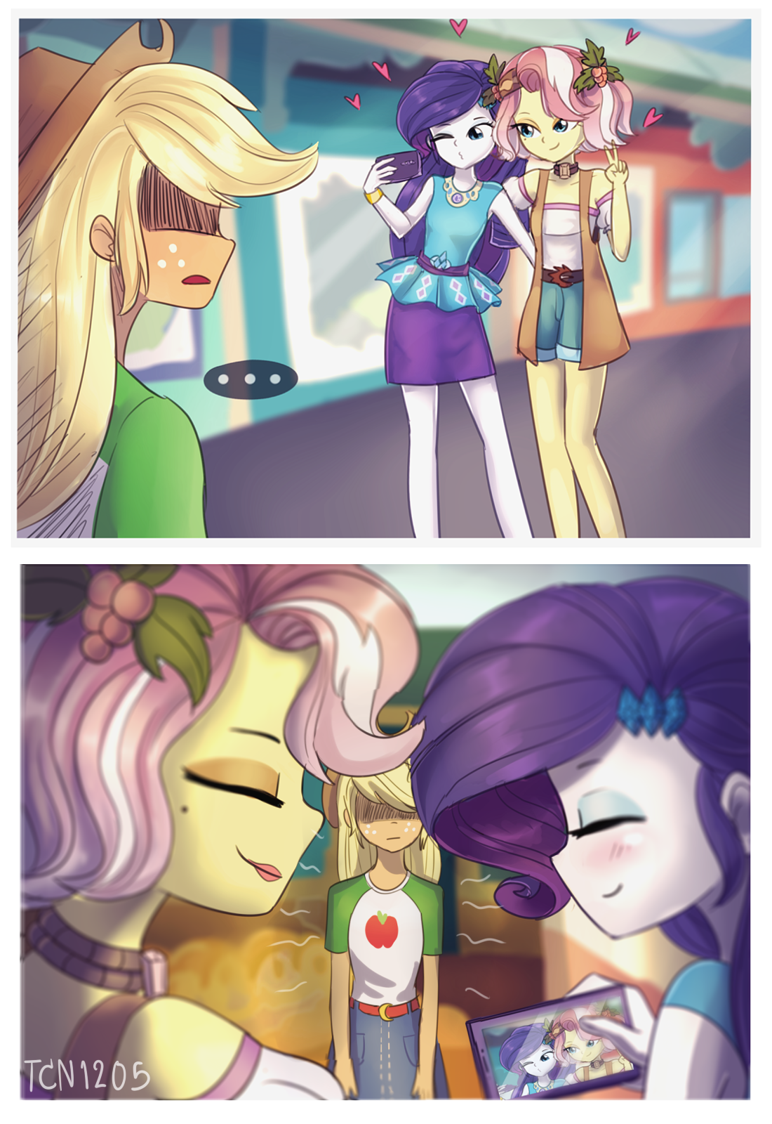 Jealousy? - My little pony, Equestria girls, Applejack, Rarity, Looknamtcn