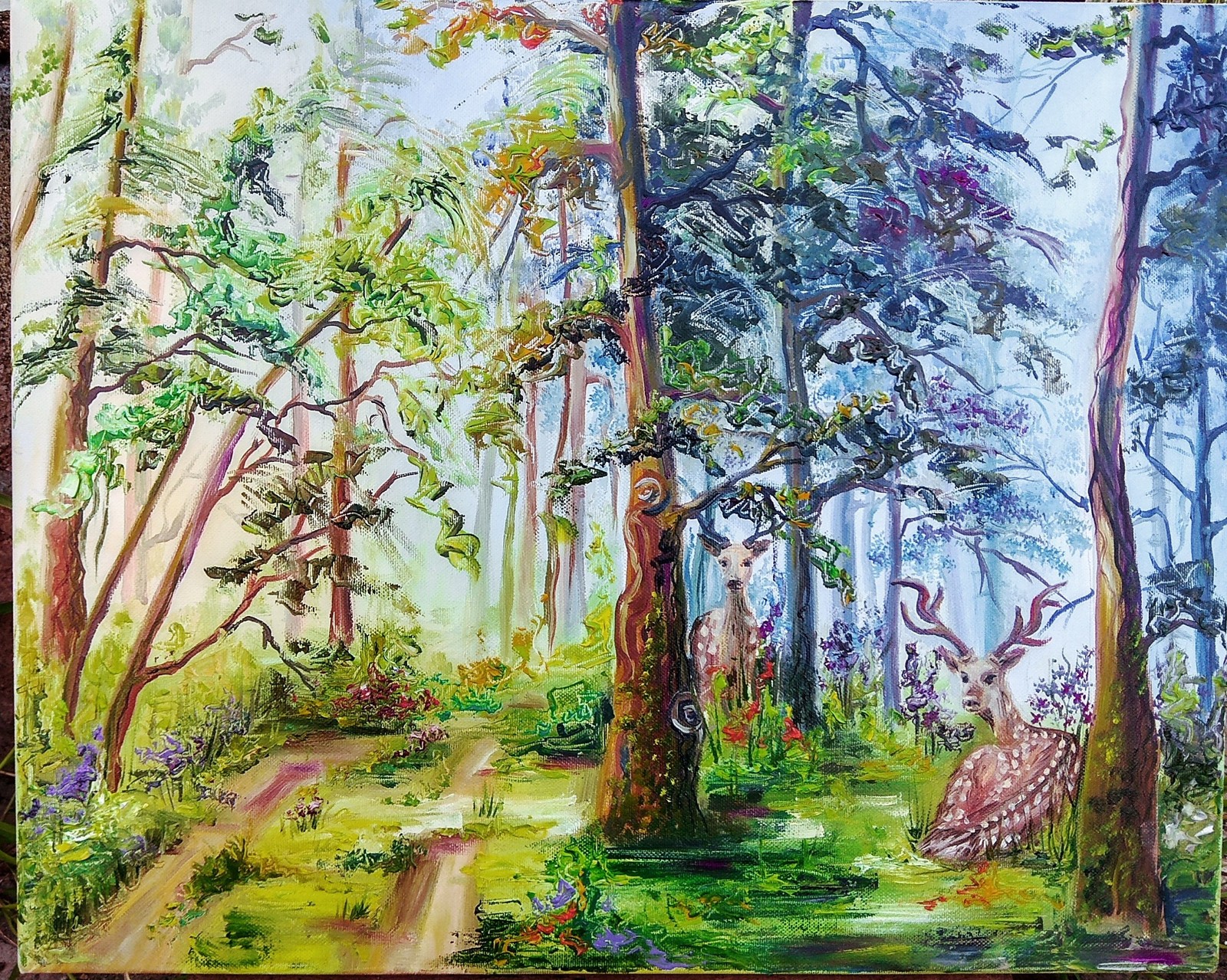 Beginner artist - My, Forest, Palette knife, Butter, Painting, Iozhikdnepr, Nature, Oil painting