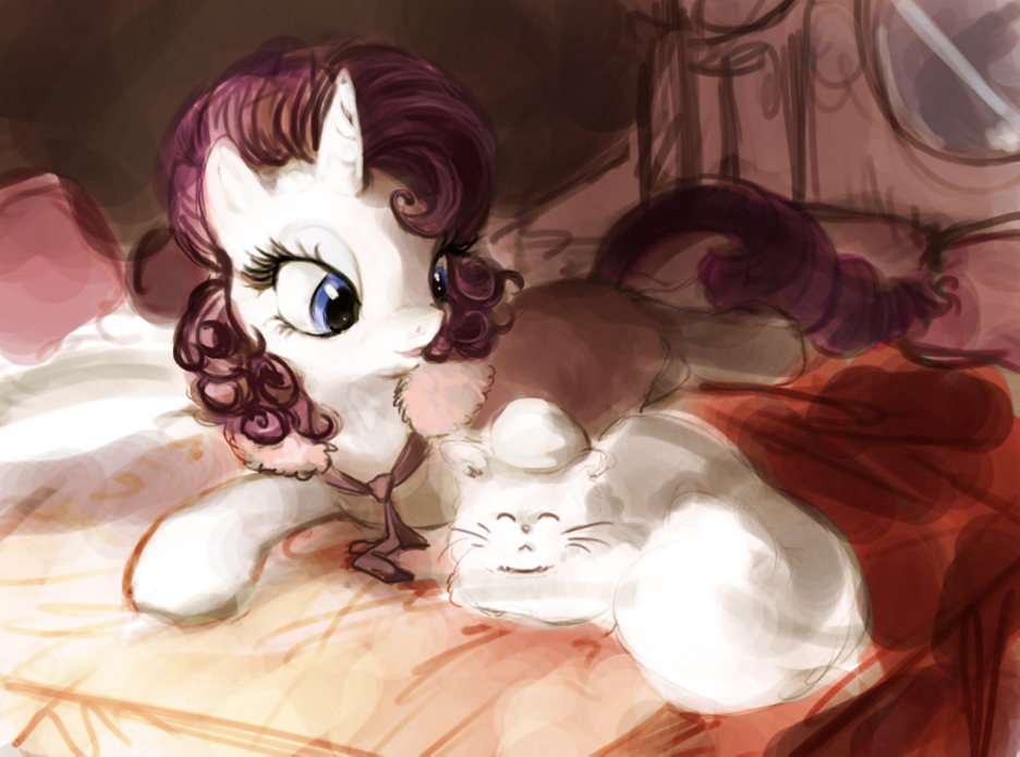 Rarity and Opal - My little pony, Rarity, Opalescence